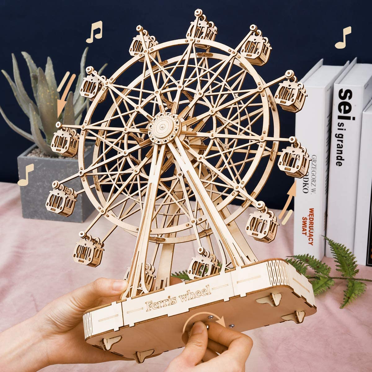 Vintage Wooden Ferris Wheel -DIY Music Box Kit
