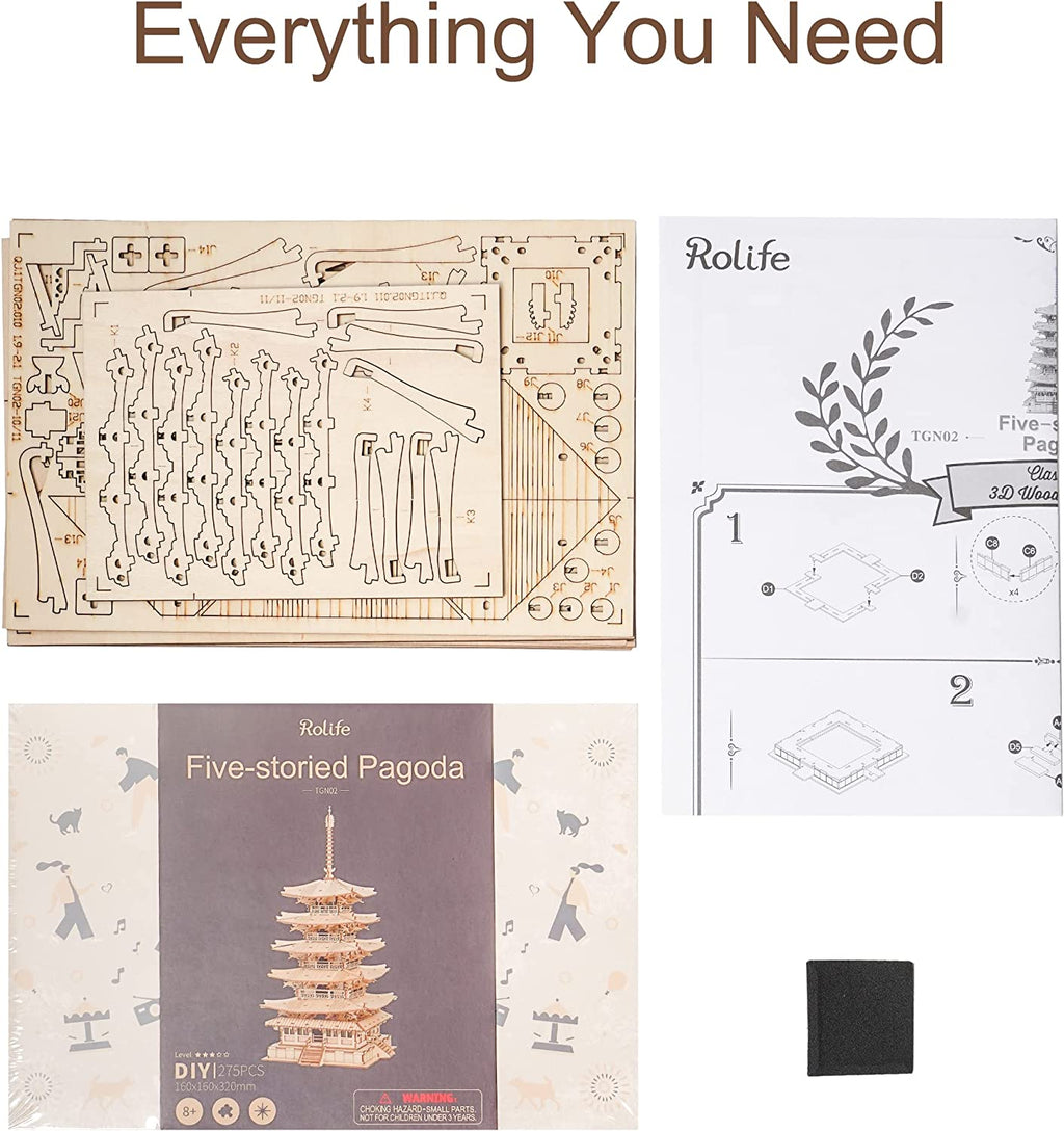 Japanese Pagoda 3D Wooden Puzzle Kit
