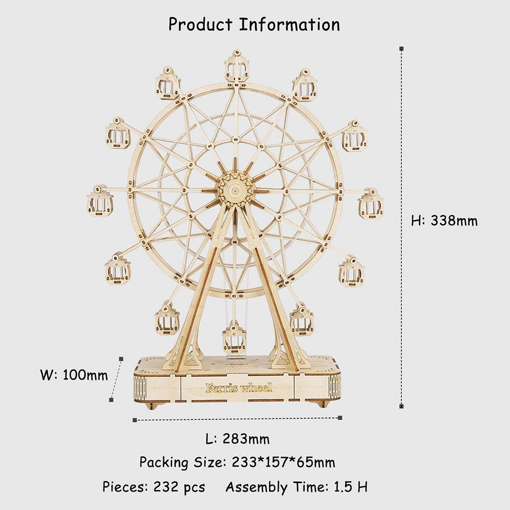 Vintage Wooden Ferris Wheel -DIY Music Box Kit