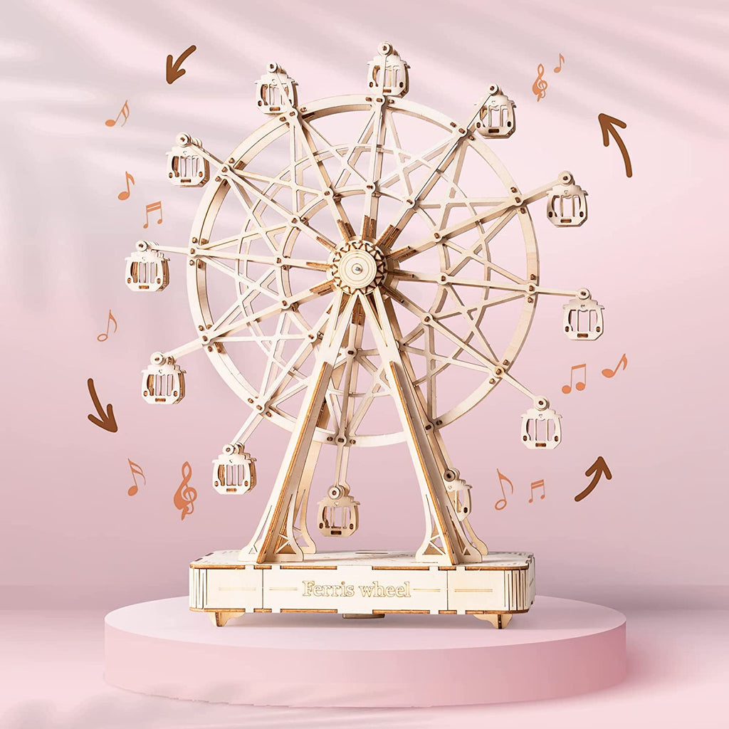 Vintage Wooden Ferris Wheel -DIY Music Box Kit