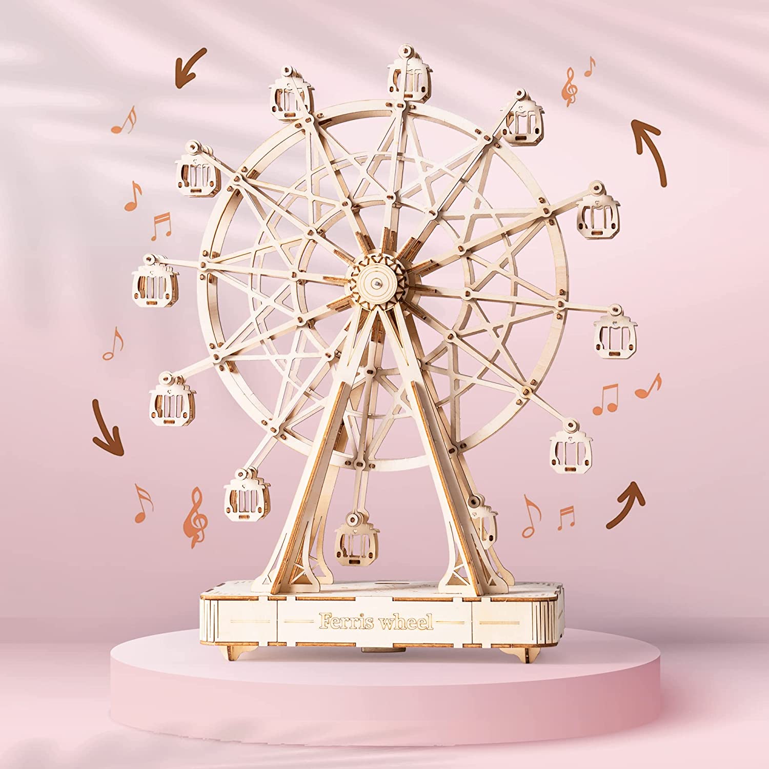 Vintage Wooden Ferris Wheel -DIY Music Box Kit
