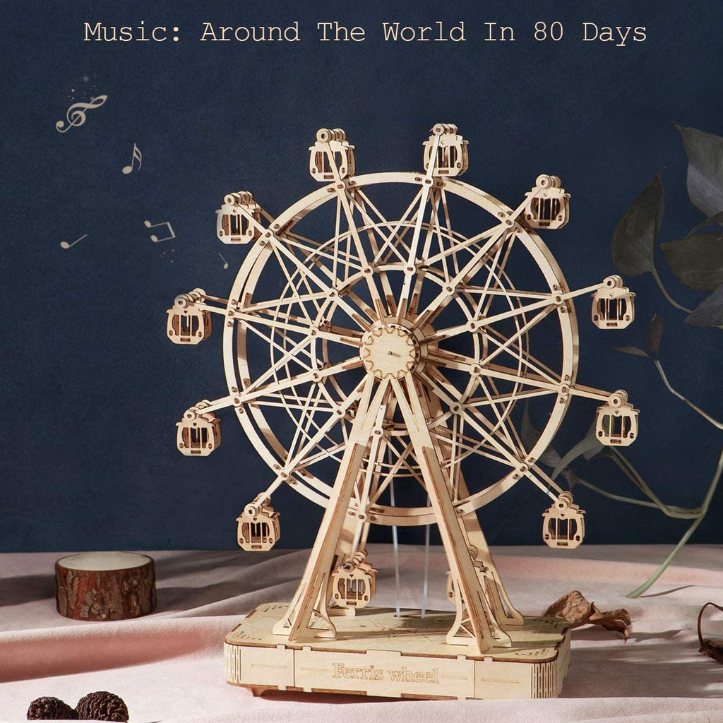 Vintage Wooden Ferris Wheel -DIY Music Box Kit