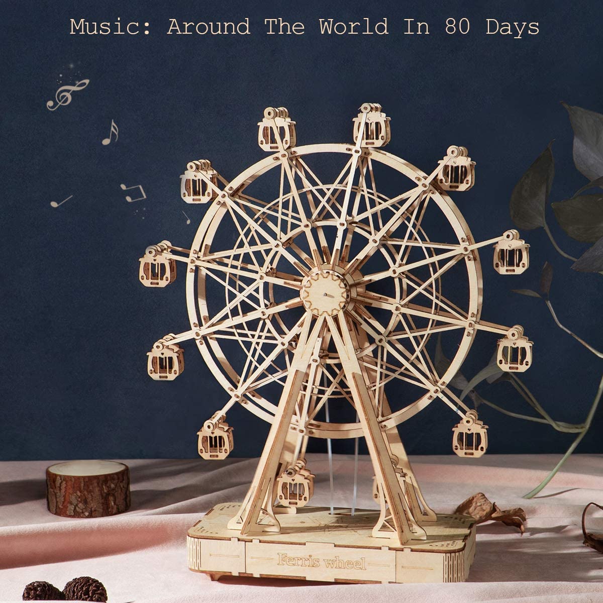 Vintage Wooden Ferris Wheel -DIY Music Box Kit