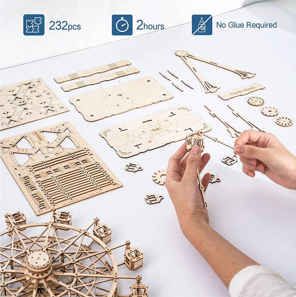 Vintage Wooden Ferris Wheel -DIY Music Box Kit