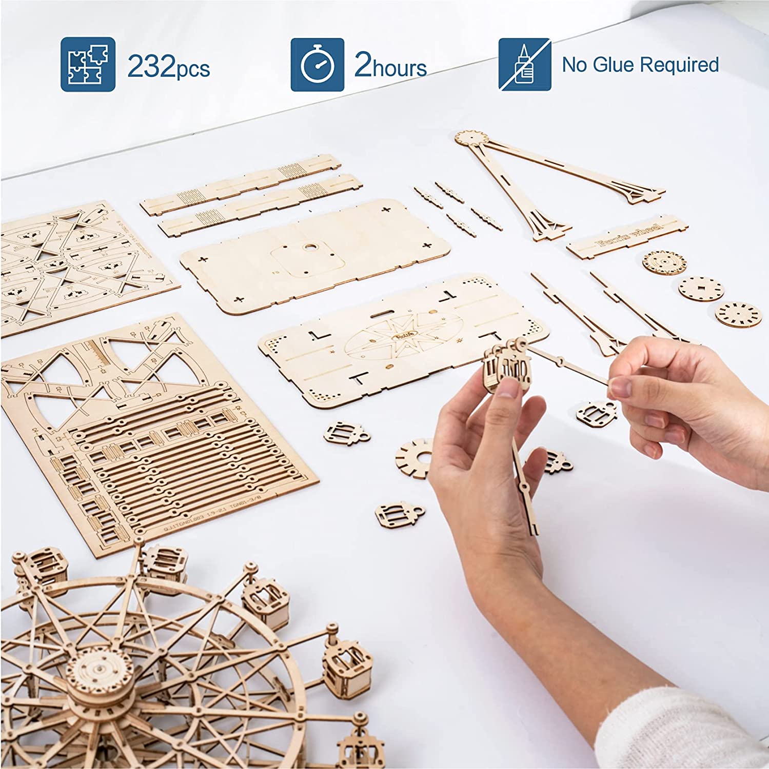 Vintage Wooden Ferris Wheel -DIY Music Box Kit