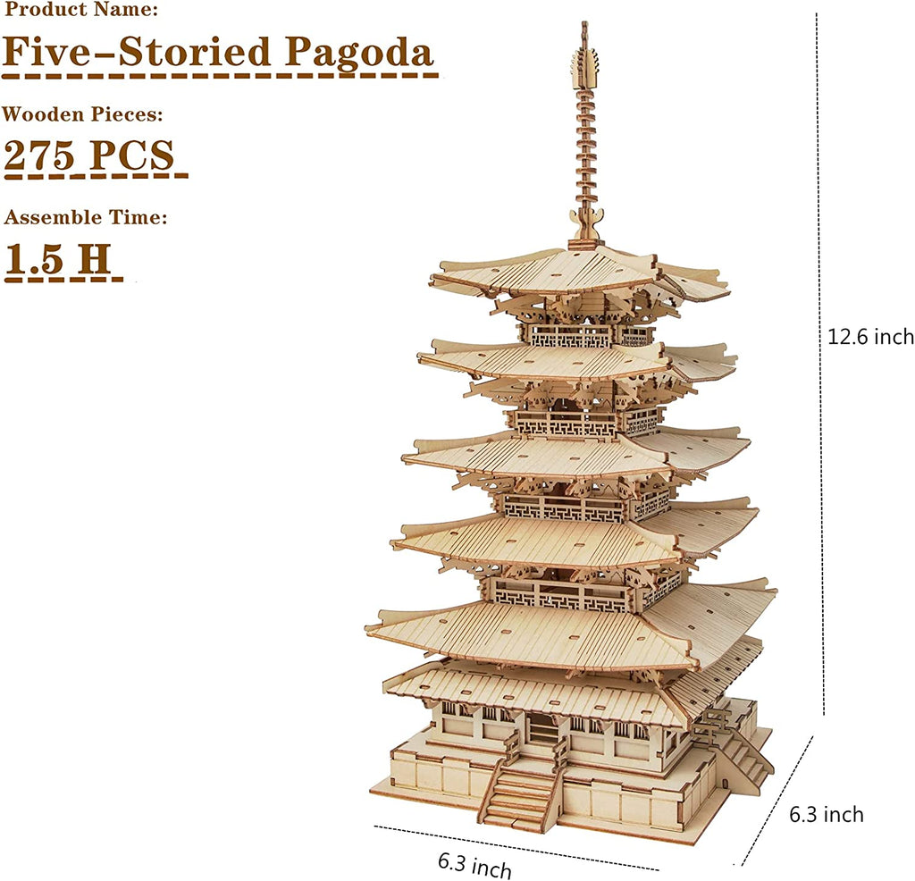 Japanese Pagoda 3D Wooden Puzzle Kit