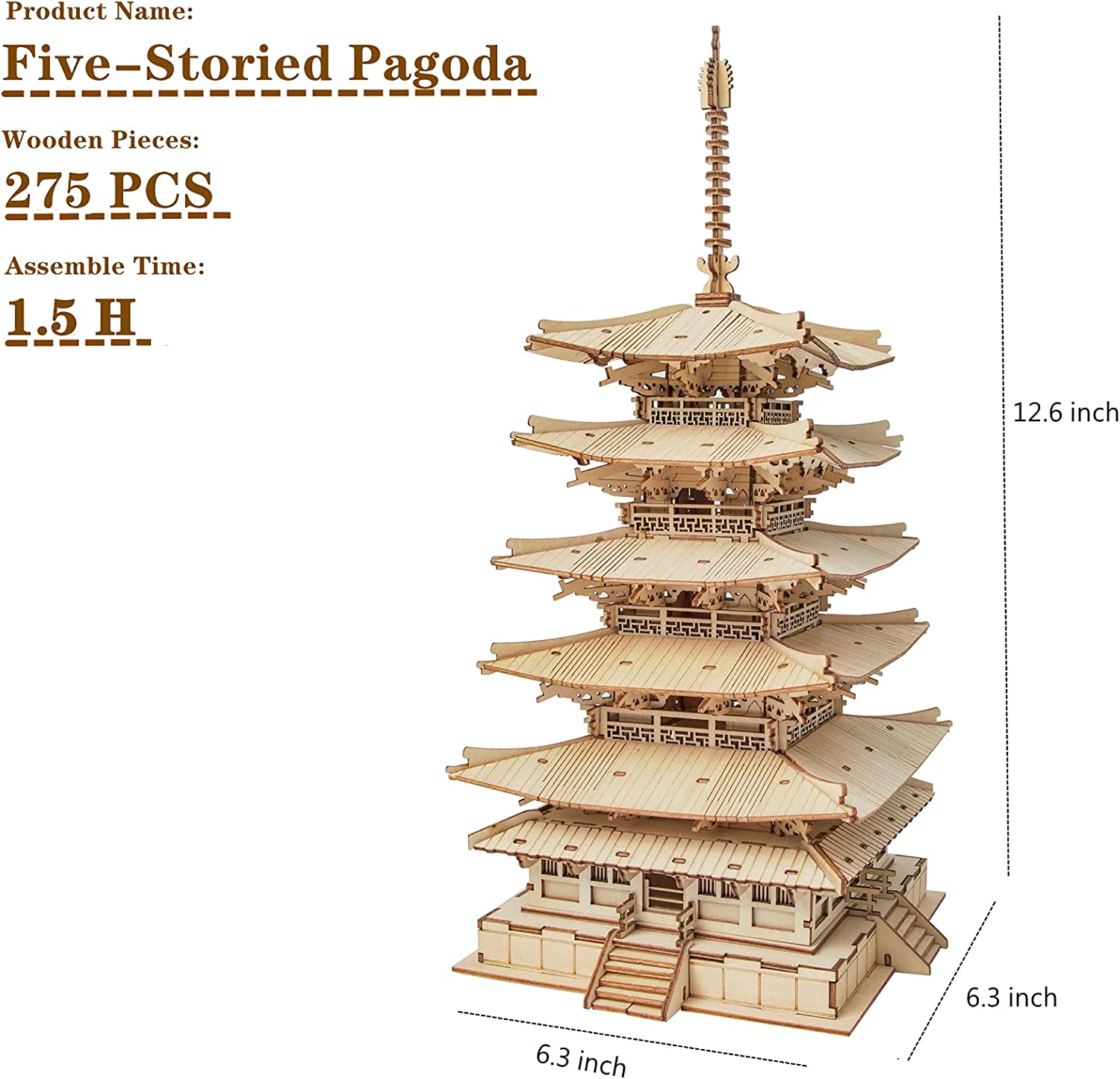 Japanese Pagoda 3D Wooden Puzzle Kit